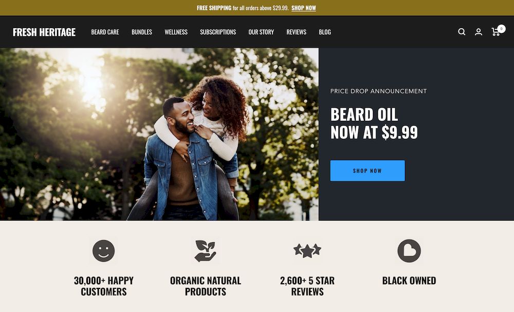 shopify store Fresh Heritage