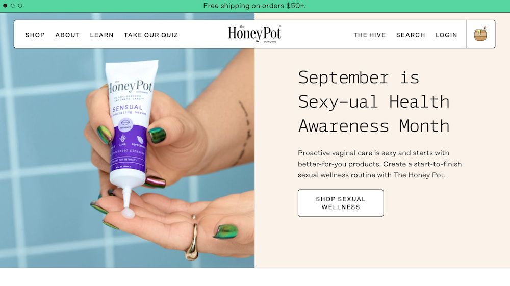 shopify store The Honey Pot