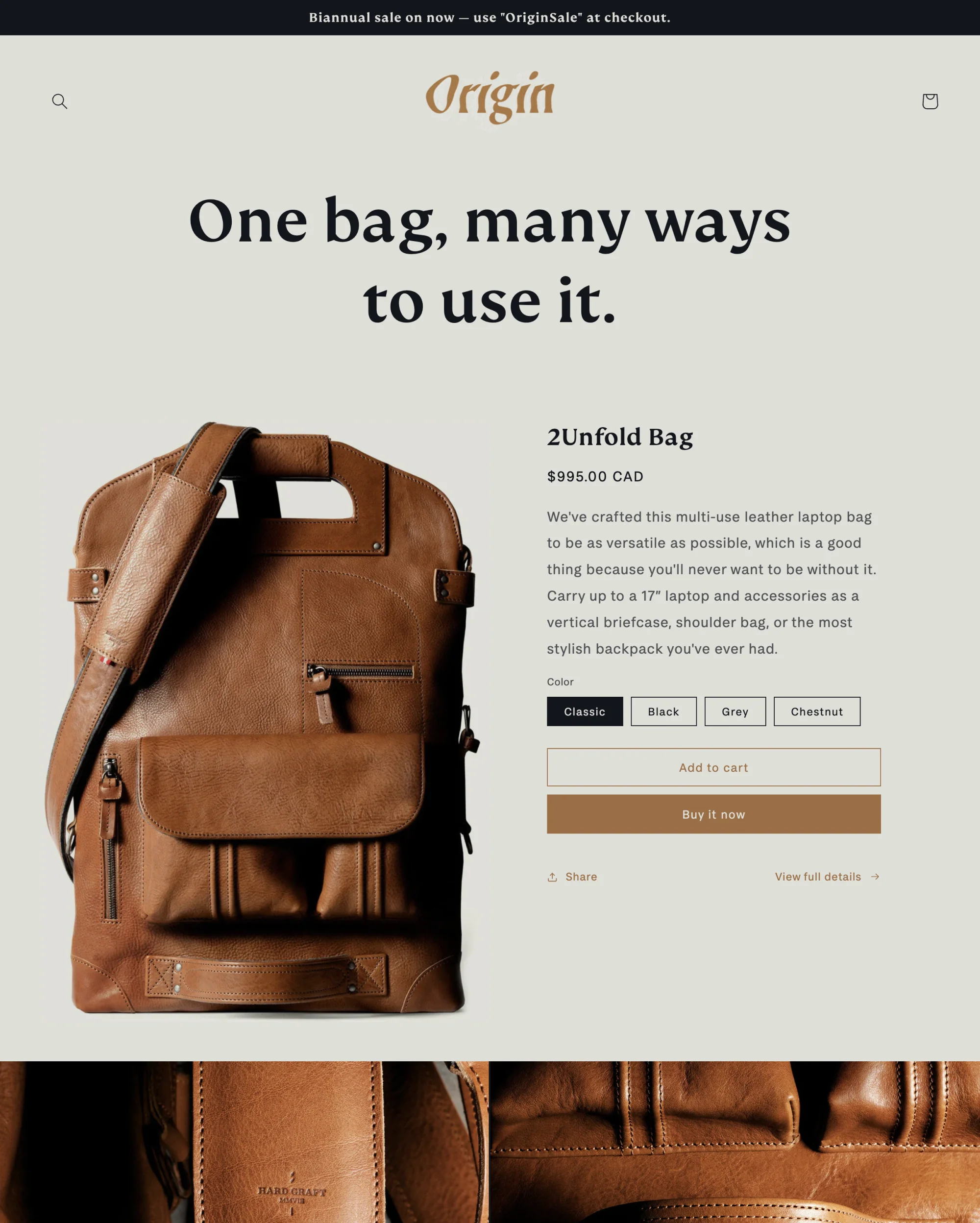 Shopify免费模板 - Origin