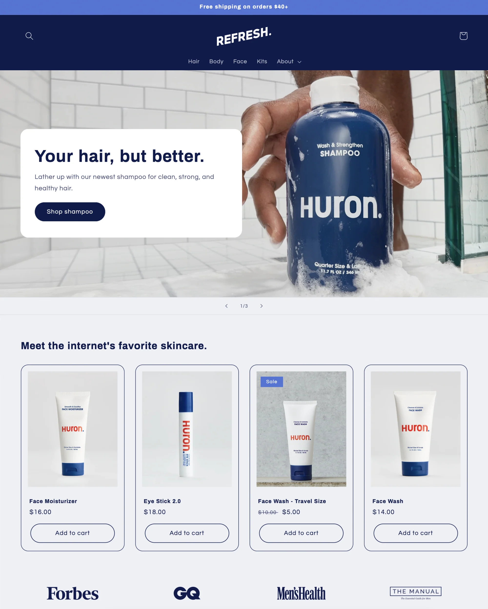 Shopify免费模板 - Refresh
